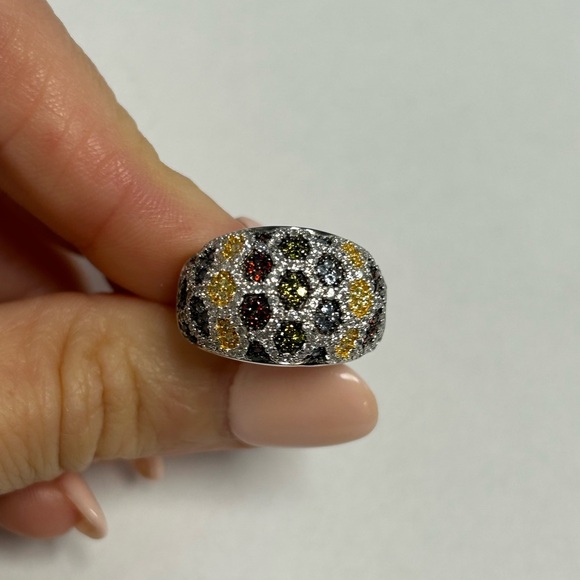 Suzy Levian Sterling Silver Multi Color CZ Band NWT - Picture 5 of 5